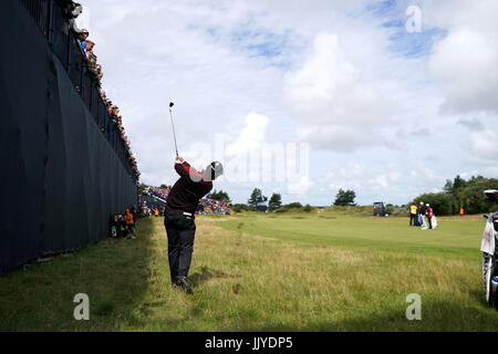 Southport, Merseyside, England. 20. Juli 2017. Hideki Matsuyama (JPN) Golf: Hideki Matsuyama in Japan am 5. Loch in der ersten Runde 146. British Open Golf Championship im Royal Birkdale Golf Club in Southport, Merseyside, England. Bildnachweis: Koji Aoki/AFLO SPORT/Alamy Live-Nachrichten Stockfoto