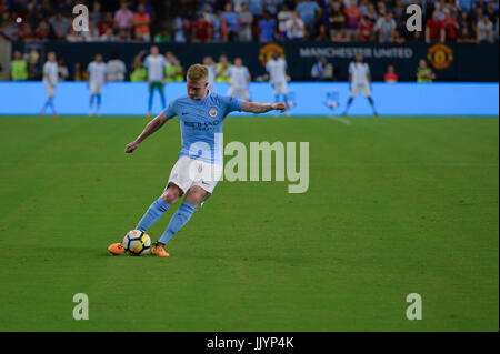 20. Juli 2017 - Manchester City Mittelfeldspieler Kevin De Bruyne (17) während der internationalen Champions Cup-Spiel zwischen Manchester United und Manchester City im NRG Stadium in Houston, Texas. Chris Brown/CSM Stockfoto