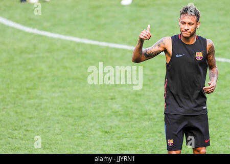 Harrison, USA. 21. Juli 2017. Neymar Jr. von Barcelona während einer Pressekonferenz am Vortag der internationalen Champions Cup match bei der Red Bull Arena in der Stadt von Harrison in den Vereinigten Staaten am Freitag, 21. (FOTO: VANESSA CARVALHO / BRASILIEN FOTO PRESSE) Bildnachweis: Brasilien Foto Presse/Alamy Live-Nachrichten Stockfoto