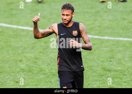 Harrison, USA. 21. Juli 2017. Neymar Jr. von Barcelona während einer Pressekonferenz am Vortag der internationalen Champions Cup match bei der Red Bull Arena in der Stadt von Harrison in den Vereinigten Staaten am Freitag, 21. (FOTO: VANESSA CARVALHO / BRASILIEN FOTO PRESSE) Bildnachweis: Brasilien Foto Presse/Alamy Live-Nachrichten Stockfoto