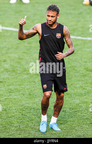 Harrison, USA. 21. Juli 2017. Neymar Jr. von Barcelona während einer Pressekonferenz am Vortag der internationalen Champions Cup match bei der Red Bull Arena in der Stadt von Harrison in den Vereinigten Staaten am Freitag, 21. (FOTO: VANESSA CARVALHO / BRASILIEN FOTO PRESSE) Bildnachweis: Brasilien Foto Presse/Alamy Live-Nachrichten Stockfoto