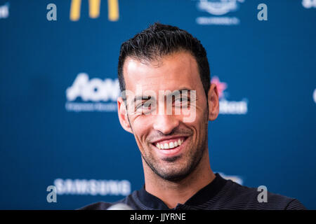 Harrison, USA. 21. Juli 2017. Sergio Busquet von Barcelona während einer Pressekonferenz am Vortag der internationalen Champions Cup match bei der Red Bull Arena in der Stadt von Harrison in den Vereinigten Staaten am Freitag, 21.  (FOTO: WILLIAM VOLCOV/BRASILIEN PHOTO PRESS) Bildnachweis: Brasilien Foto Presse/Alamy Live-Nachrichten Stockfoto