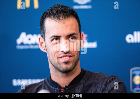 Harrison, USA. 21. Juli 2017. Sergio Busquet von Barcelona während einer Pressekonferenz am Vortag der internationalen Champions Cup match bei der Red Bull Arena in der Stadt von Harrison in den Vereinigten Staaten am Freitag, 21.  (FOTO: WILLIAM VOLCOV/BRASILIEN PHOTO PRESS) Bildnachweis: Brasilien Foto Presse/Alamy Live-Nachrichten Stockfoto