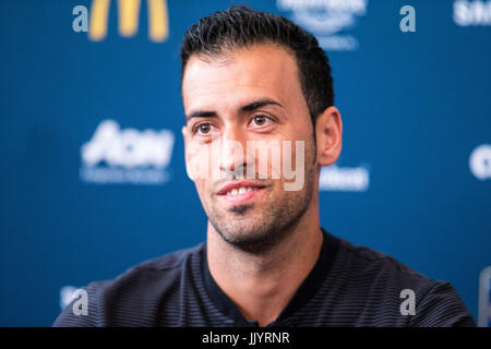 Harrison, USA. 21. Juli 2017. Sergio Busquet von Barcelona während einer Pressekonferenz am Vortag der internationalen Champions Cup match bei der Red Bull Arena in der Stadt von Harrison in den Vereinigten Staaten am Freitag, 21.  (FOTO: WILLIAM VOLCOV/BRASILIEN PHOTO PRESS) Bildnachweis: Brasilien Foto Presse/Alamy Live-Nachrichten Stockfoto