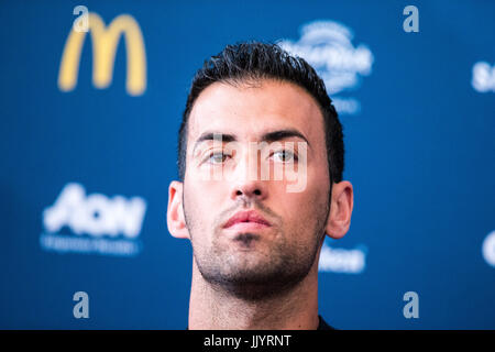 Harrison, USA. 21. Juli 2017. Sergio Busquet von Barcelona während einer Pressekonferenz am Vortag der internationalen Champions Cup match bei der Red Bull Arena in der Stadt von Harrison in den Vereinigten Staaten am Freitag, 21.  (FOTO: WILLIAM VOLCOV/BRASILIEN PHOTO PRESS) Bildnachweis: Brasilien Foto Presse/Alamy Live-Nachrichten Stockfoto