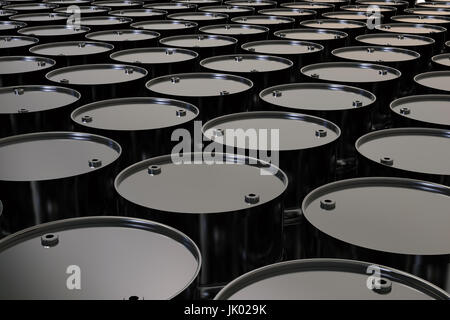 3D Rendering schwarz Barrel Hintergrund Stockfoto