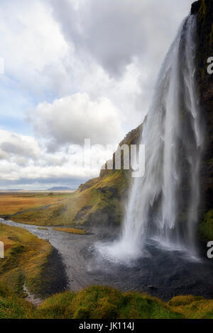 Wasserfall Seljalandsfoss, Island Stockfoto