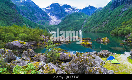 Bondhus See. Nationalpark Folgefonna. Norwegen. Stockfoto