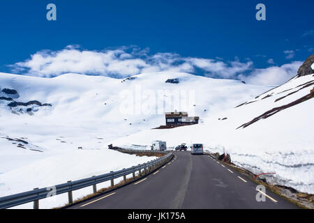 Straße nach Dalsnibba Peak. Geiranger, Norwegen Stockfoto