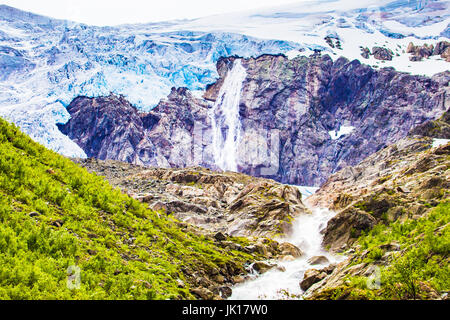 Buer Gletscher. Folgefonna Nationalpark. Norwegen. Stockfoto