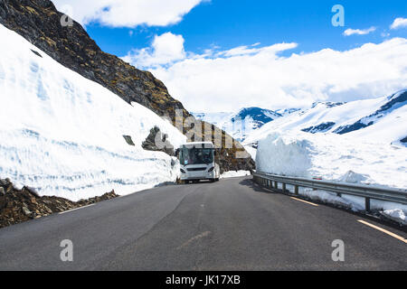 Straße nach Dalsnibba Peak. Geiranger, Norwegen Stockfoto
