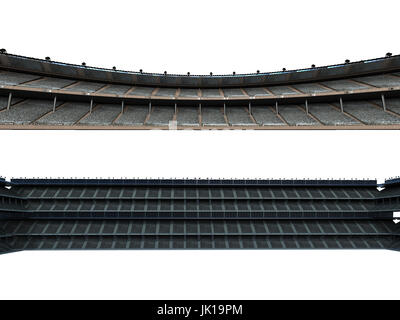 3D Rendering Stadionsitze isoliert auf weiss Stockfoto