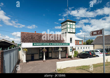 Die Romney Hythe und Dymchurch Railway Station. Stockfoto