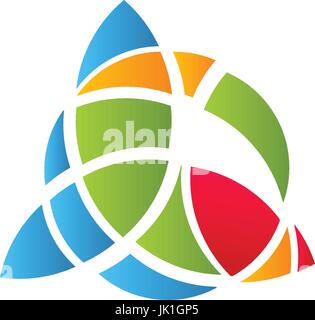 Kubismus Kunst Logo, bunte Glasfenster Vorlage. Isolierte abstrakt dekorative Logo, zerlumpten Gestaltungselement auf weißem Hintergrund. Stock Vektor