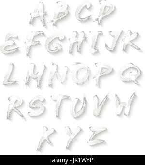 Vektor-Alphabet. Hand gezeichneten Buchstaben. geschrieben mit einem Pinsel. Stock Vektor