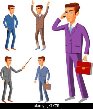 Unternehmer tragen Anzüge Vektor Geschäftsmann männlichen Illustrationskunst Anzug Stock Vektor
