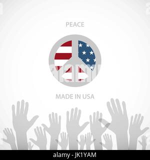 Herzförmige amerikanische Flagge. Vektor, EPS10 Kunst Stock Vektor