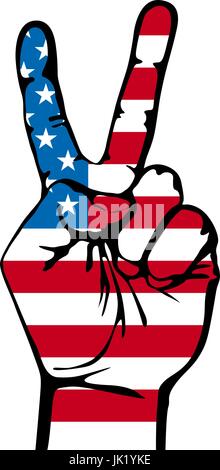 Die Vektoren Amerika Sieg Finger, T-shirt Grafik, Kunst Stock Vektor