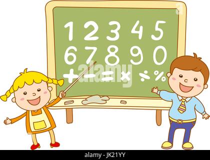 Satz von Vektor-Farbnummern. Kinder Abbildung Kinder, Spaß, Stock Vektor