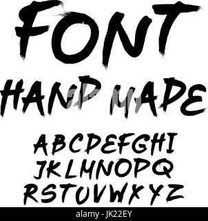 trendige handgezeichneten Aquarell Alphabet - Kleinbuchstaben Kunst Stock Vektor