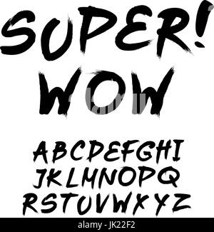 trendige handgezeichneten Aquarell Alphabet - Kleinbuchstaben Kunst Stock Vektor