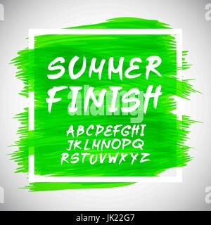 Bürste Stil Hand zeichnen Schrift Abc Kunst Stock Vektor