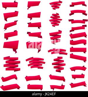 rote Fahnen und Aufkleber Etiketten/Web, Tags, Banner und Etiketten flach design-Sammlung von Web-Aufkleber, Tags, Banner und Etiketten / Web-Aufkleber, Tags, B Stock Vektor