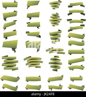 Satz von leeren Handelskauf Aufkleber, Elemente, Abzeichen und Etiketten. Grün. Kunst Stock Vektor