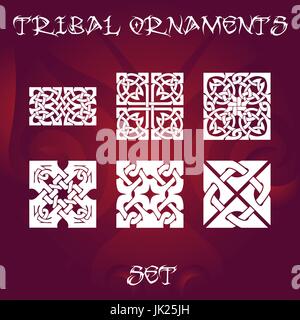 Tribal Schmuck und Tattoo Design Elemente set Stock Vektor