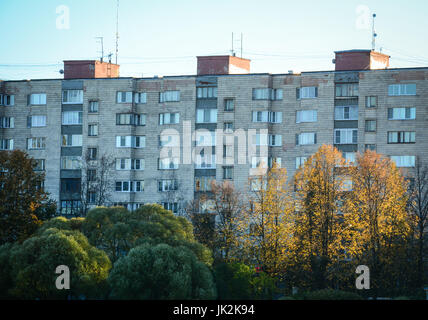 Wyborg, Russland - 5. Oktober 2016. Eine Wohnung befindet sich im Zentrum von in Wyborg, Russland. Vyborg ist 174km nordwestlich von Sankt Petersburg und nur 30km von der Fi Stockfoto