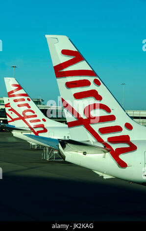 Virgin Australia Flugzeuge am Flughafen Brisbane, Queensland, Australien Stockfoto