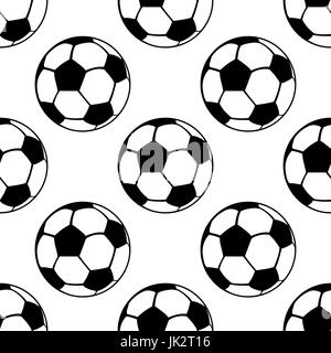 Fußball Kugeln Musterdesign, Vektor-Sport-Hintergrund. Schwarz / weiß Stock Vektor