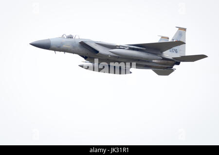 McDonnell Douglas F-15 Eagle Überflug am Fairford International Air Tattoo 2017 Stockfoto