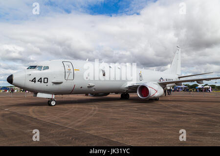 P-8A Poseidon von der US Navy im Jahr 2017 Royal International Air Tattoo am Royal Air Force Fairford in Gloucestershire - das größte Militär gesehen eine Stockfoto