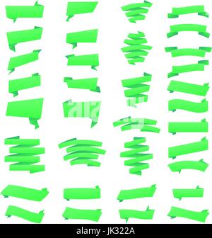 Satz von leeren Handelskauf Aufkleber, Elemente, Abzeichen und Etiketten. Grün. Kunst Stock Vektor