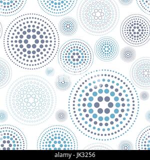 Hand gezeichneten Kreise geometrische abstrakte nahtlose Muster. Veilchen, Flieder, Aubergine, Lavendel-Farben. Runde Form aus kleinen Punkten Hintergrund. Grunge Stock Vektor