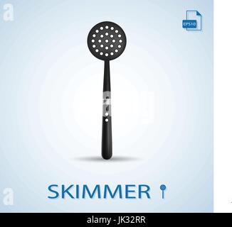 Küche-Tools Skimmer isoliert auf einem Hintergrund. Realistische Vektor-Illustration. Stock Vektor