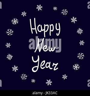 Frohes neues Jahr. 2016-Karte, Gruß, Dekoration, Kunst-Schriftzug Stock Vektor