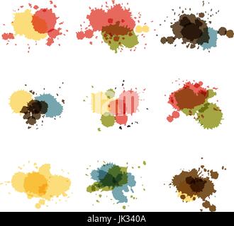 Aquarell handbemalt Kreise Set Kunst Vektor vor Ort Stock Vektor