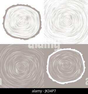 Vektor-Baum Ringe Hintergrund und Sägeschnitt Baumstamm konzeptionelle Grafik Stock Vektor
