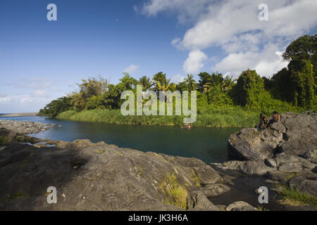 Frankreich, La Réunion, Osten Reunion, Ste-Anne, Bassin Bleu Lagune schwimmen Stockfoto