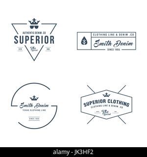 Vintage-Denim Jeans Bildbezeichnung, klassische Modelinie Stock Vektor