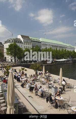 Deutschland, Stand von Hamburg, Hamburg, Binnenalster See, Café, Stockfoto