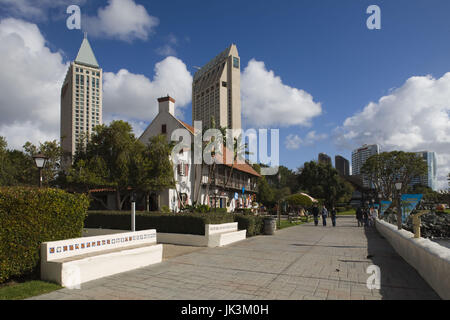 USA, California, San Diego, Seaport Village Blick auf Stadt Stockfoto