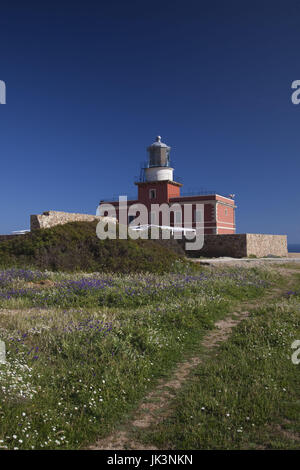 Italien, Sardinien, südwestlich Sardinien, Capo Spartivento, Leuchtturm Stockfoto