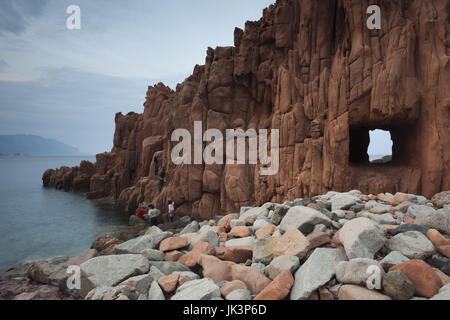 Ogliastra-Bereich, Arbatax, Rocce Rosse, roten Felsen, Dämmerung, Ost Sardinien, Sardinien, Italien Stockfoto