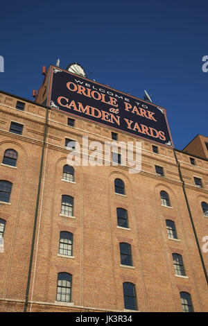 USA, Maryland, Baltimore Oriole Park at Camden Yards, Baseball-Stadion, Heimat der Baltimore Orioles Stockfoto