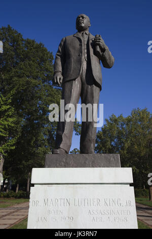 Kelly Ingram Park, Birmingham, Alabama, USA, Kampf um die Bürgerrechte der Afroamerikaner, Statue von Pfr. Martin Luther King, Jr. Wahrzeichen. Stockfoto