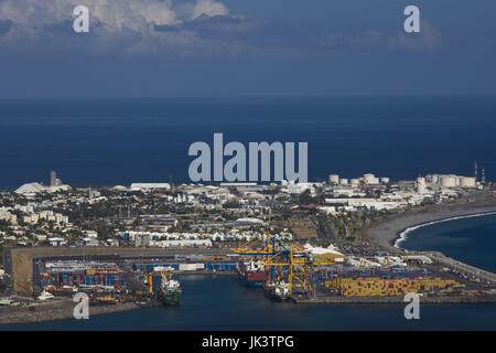 Frankreich, La Réunion, Le Port Hafen Blick von Le Besitz Stockfoto