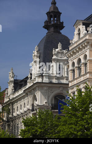 Lettland, Riga, Art Nouveau District, Detail, Kalpaka Bulvaris Gebäude Stockfoto